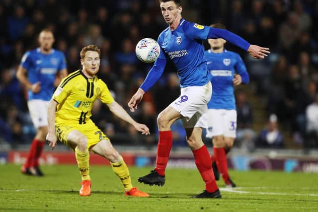Oli Hawkins collected an ankle injury in last night's 2-2 draw with Burton. Picture: Joe Pepler