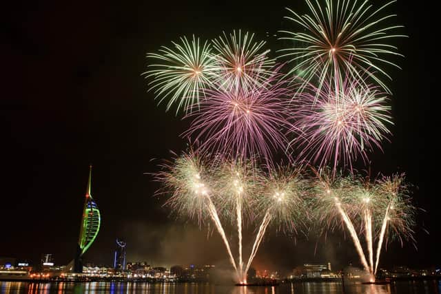 Fireworks over Gunwharf Quays in Portsmouth