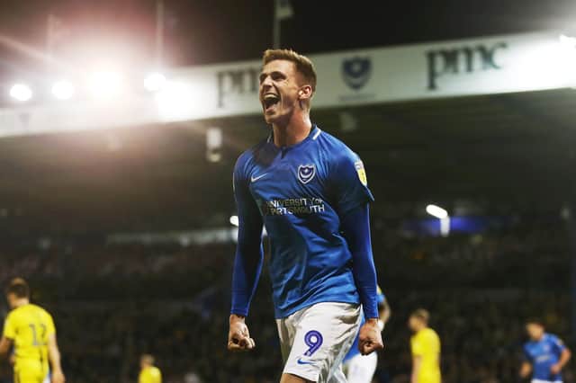 Oli Hawkins scored for League One leaders Pompey in the 2-2 draw with Burton on Tuesday. Picture: Carl Thomas