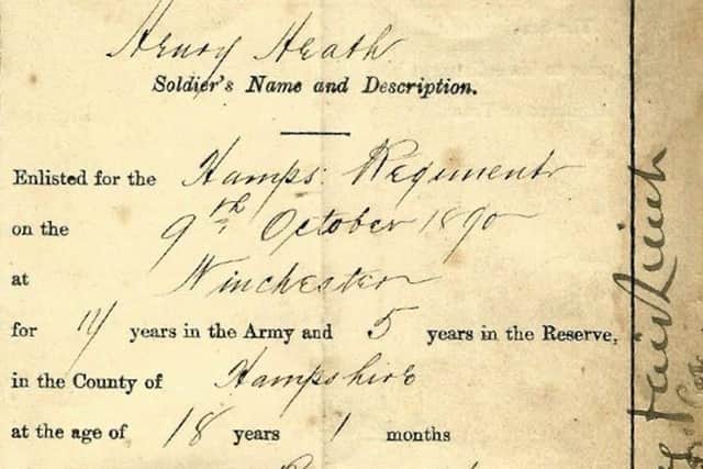 Henry Heath's pay book. He was killed in the Barberton train crash in South Africa.