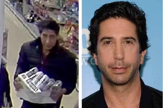 The photo of the 'Ross Geller doppleganger' has gone viral (Photos: Blackpool Police/Shutterstock)
