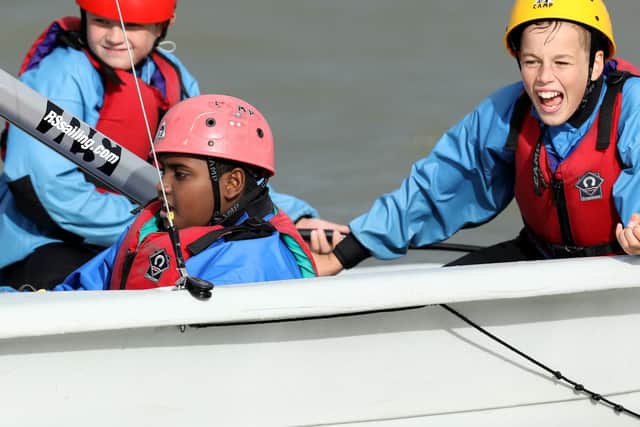 Children from Priory School, Southsea, take part in the Sailwise Project at the Andrew Simpson Watersports Centre.