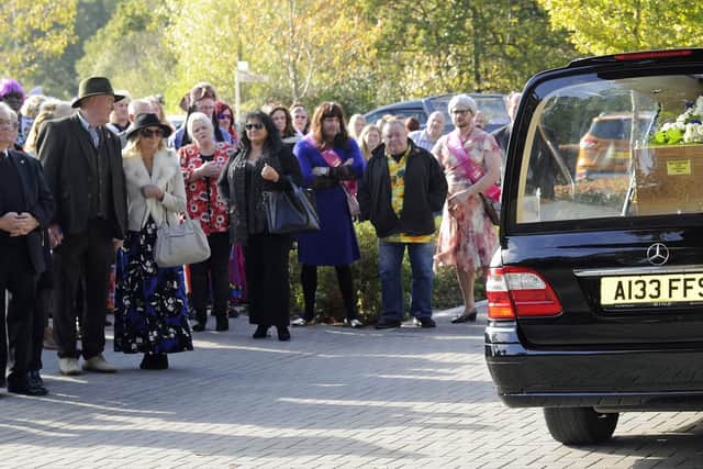 A large turnout of Pompey fans with some wearing fancy dress, attended the funeral at Havant of Pompey Pirate, Craig Bryden.
Picture Ian Hargreaves (181025-1_pirates)