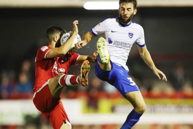 Ben Close is back in Pompey's team for today's trip to Accrington. Picture: Joe Pepler