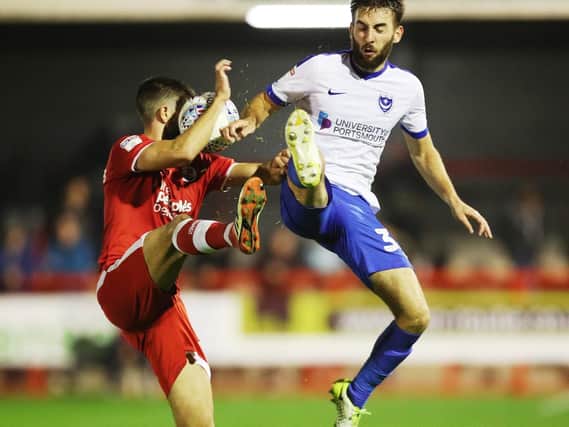 Ben Close is back in Pompey's team for today's trip to Accrington. Picture: Joe Pepler