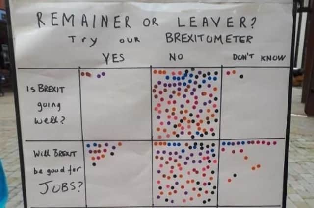 The Brexitometer was placed in West Street, Fareham on Saturday