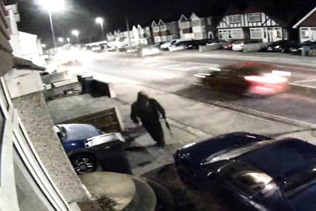 CCTV issued by Sussex Police of Craig Savage leaving a house in St Leonards, East Sussex, on March 16, after shooting Michelle Savage and her mother Heather Whitbread. Picture: Sussex Police/PA Wire
