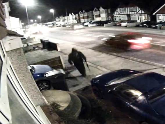 CCTV issued by Sussex Police of Craig Savage leaving a house in St Leonards, East Sussex, on March 16, after shooting Michelle Savage and her mother Heather Whitbread. Picture: Sussex Police/PA Wire