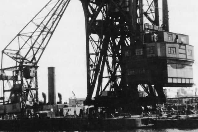 The huge floating crane with a 200-ton lift. Photo: Paul Brown's The Portsmouth Dockyard Story