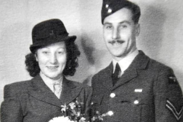Mary with her late husband Raymond Pead, pictured here in his RAF uniform during the Second World War.