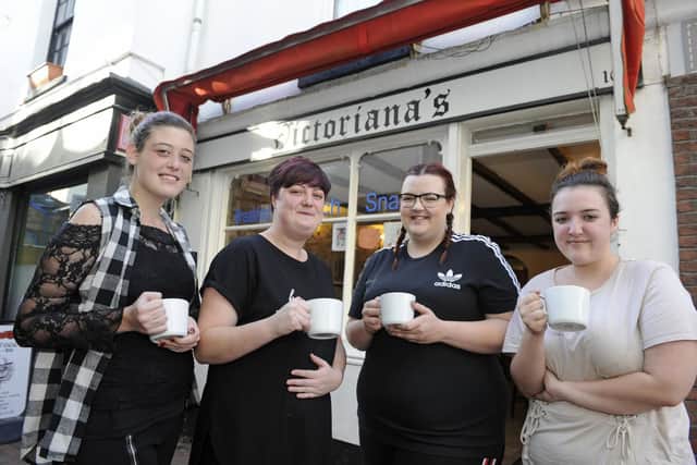 The Victoriana's Cafe in Gosport will be opening its doors to homeless people on Christmas Day. (l to r), Jana Martin, Robyn Kirk and sisters Jessica and Victoria Francis. 
Picture Ian Hargreaves  (181020-1_homeless)