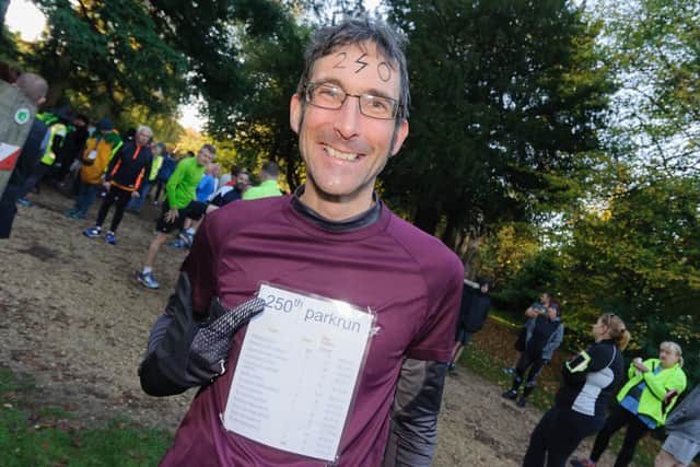 Alex Hall completed his 250th parkrun. Picture: Duncan Shepherd