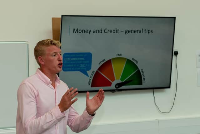 Entrepreneur Alfie Ruffell is creating an app to help people manage their finances and is teaching young people about dealing with debt Picture: Vernon Nash (180418-004)