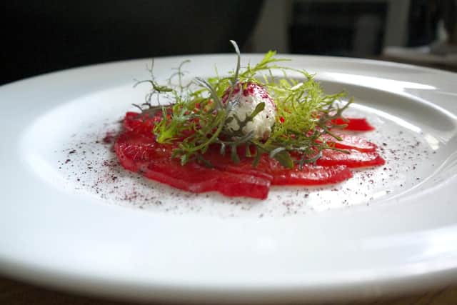 Beetroot-cured trout
