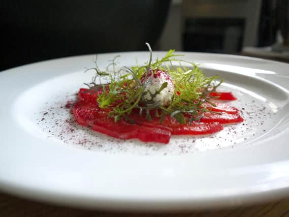Beetroot-cured trout