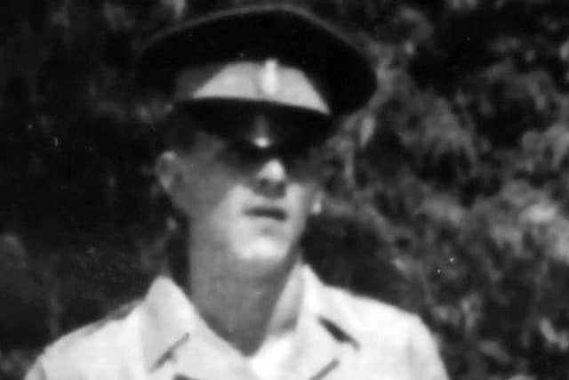 Lance Corporal Doug Wills in his days as an army cook in 1968.