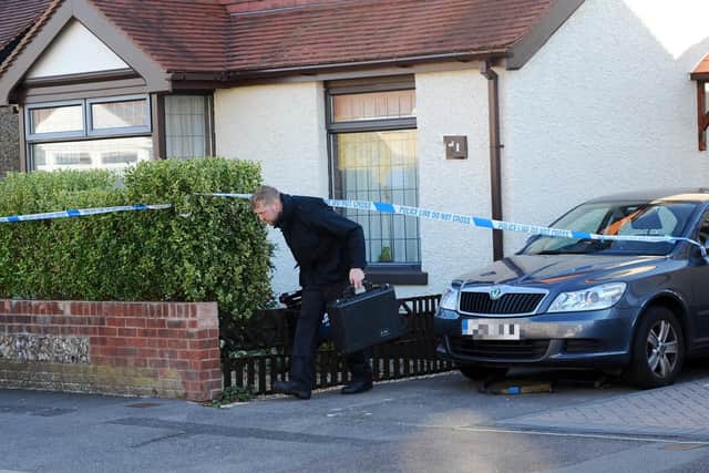 The taped-off house this week
Picture: Sarah Standing (180805-7865)