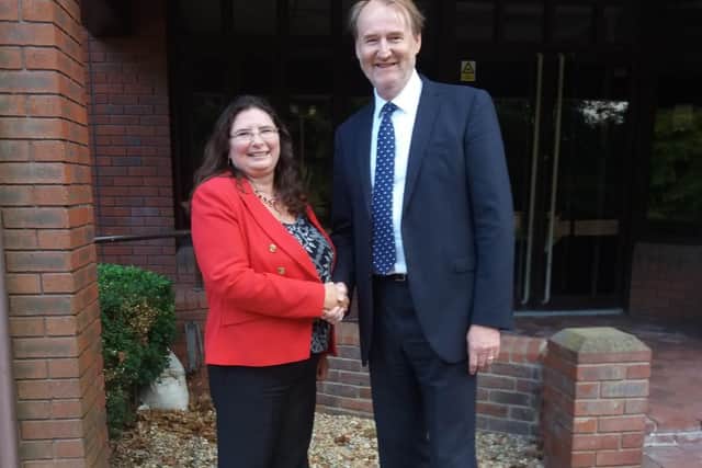 Business award judges Hampshire Chamber's chief executive Maureen Frost and chairman Ross McNally