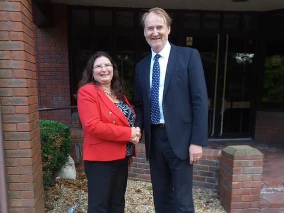 Business award judges Hampshire Chamber's chief executive Maureen Frost and chairman Ross McNally