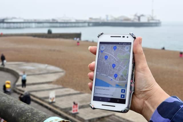 The map which displays when the Refill app is opened