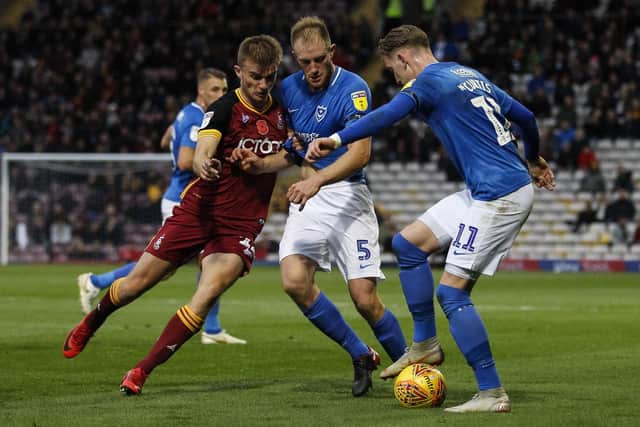 Matt Clarke was again in the thick of the action at Bradford - and Matt Reeder's man of the match. Picture: Daniel Chesterton/phcimages.com