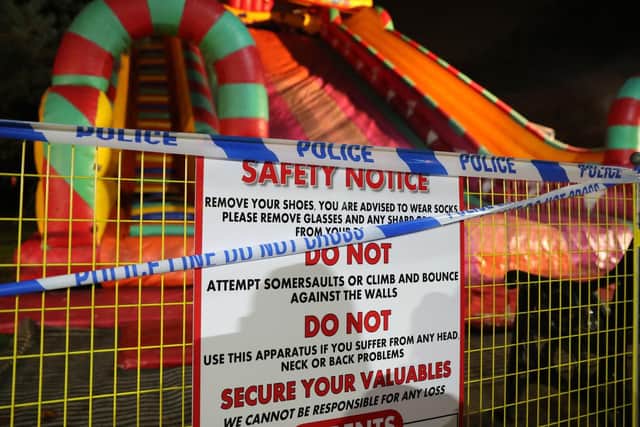 A view of the scene at a fireworks funfair in Woking Park, Surrey. Picture: Andrew Matthews/PA Wire