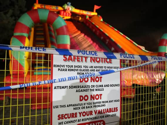 A view of the scene at a fireworks funfair in Woking Park, Surrey. Picture: Andrew Matthews/PA Wire