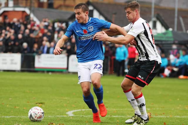David Wheeler in action for Pompey against Maidenhead United