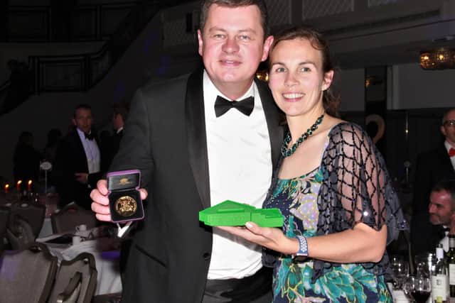 Lieutenant Commander Fiona Haynes MBE with Matt Crookes, who works for BAM