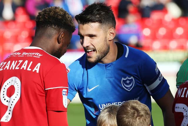 Pompey skipper Gareth Evans Picture: Joe Pepler