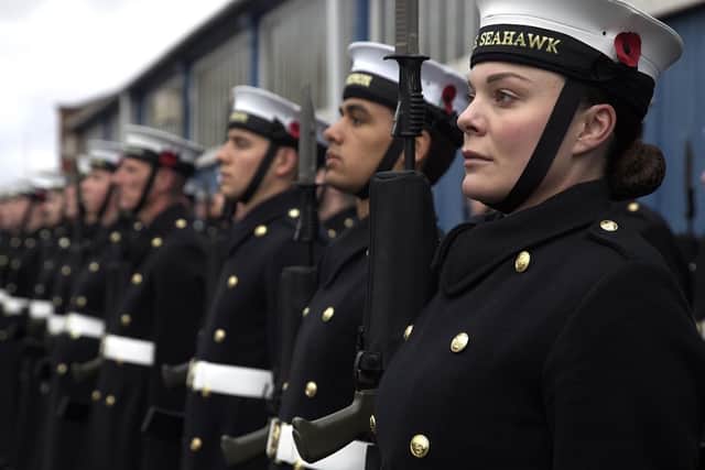 ROYAL NAVY REHEARSE REMEMBRANCE DRILLS AHEAD OF CENOTAPH COMMITMENTSPERSONNEL from the Royal Navy, Royal Marines, Queen Alexandras Royal Naval Nursing Service and the Royal Fleet Auxiliary have been training at HMS Excellent in Portsmouth in preparation for The National Service of Remembrance at the Cenotaph in London on Sunday.Those taking part are drawn from units across the country including ships, submarines, Royal Marines establishments and Royal Naval Air Stations. Many of them have served on operations around the world, while for some it will be their first major ceremonial event since joining the Navy.