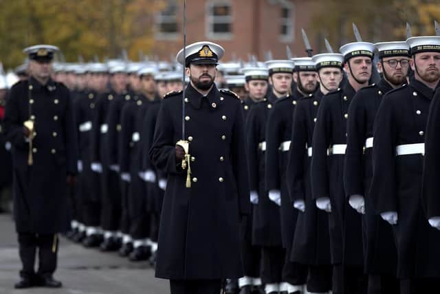 ROYAL NAVY REHEARSE REMEMBRANCE DRILLS AHEAD OF CENOTAPH COMMITMENTSPERSONNEL from the Royal Navy, Royal Marines, Queen Alexandras Royal Naval Nursing Service and the Royal Fleet Auxiliary have been training at HMS Excellent in Portsmouth in preparation for The National Service of Remembrance at the Cenotaph in London on Sunday.Those taking part are drawn from units across the country including ships, submarines, Royal Marines establishments and Royal Naval Air Stations. Many of them have served on operations around the world, while for some it will be their first major ceremonial event since joining the Navy.