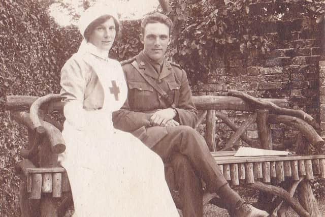 The Rev Herbert Butler Cowl with his sister Muriel, a nurse who visited him in Portsmouth.