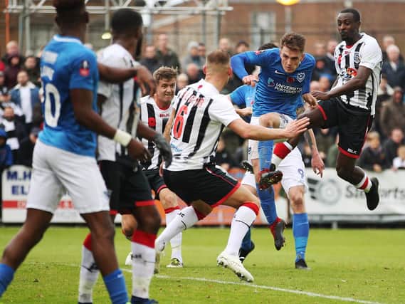 Ben Thompson gave Pompey a 43rd-minute lead Picture: Joe Pepler