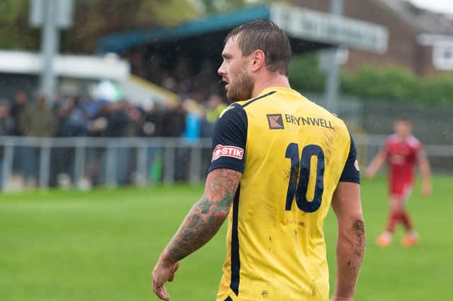 Steve Hutchings was on target twice for Moneyfields against Thatcham Picture: Vernon Nash