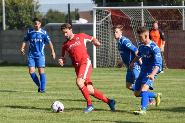 Zac Glasspool scored for Horndean. Picture: Duncan Shepherd