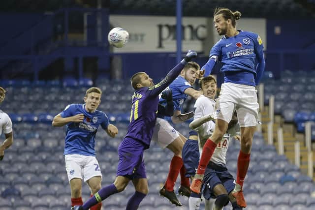 Action from Pompey's Checkatrade Trophy clash against Spurs under-21s. Photo by Robin Jones/Digital South.