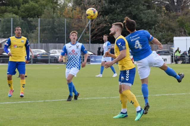 Gosport Borough's Tony Lee has picked up a foot injury. Picture: Duncan Shepherd