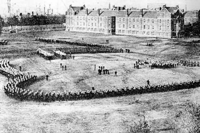 On the parade ground of Victory Barracks, now HMS Nelson.  Picture: Dave Phillips Vollection