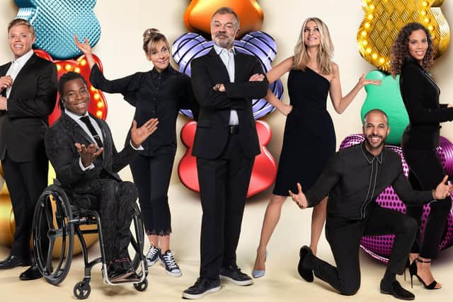 BBC Children In Need - Picture Shows: Rob Beckett, Ade Adepitan, Mel Giedroyc, Graham Norton, Tess Daly, Marvin Humes, Rochelle Humes - (C) BBC - Photographer: Ray Burmiston