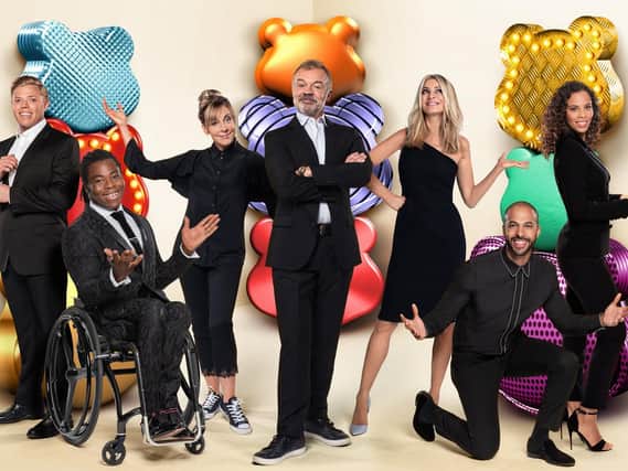 BBC Children In Need - Picture Shows:  Rob Beckett, Ade Adepitan, Mel Giedroyc, Graham Norton, Tess Daly, Marvin Humes, Rochelle Humes - (C) BBC - Photographer: Ray Burmiston