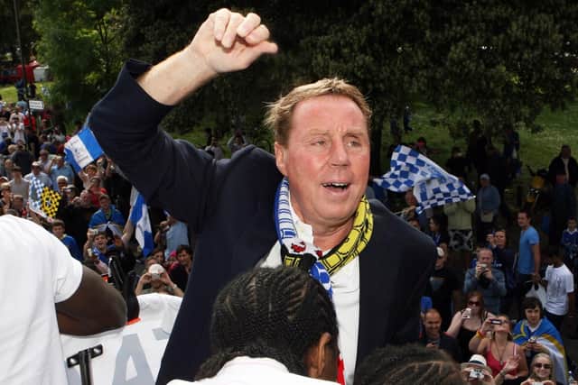 Redknapp celebrates winning the FA Cup in 2008 on an open top bus tour of Portsmouth when an estimated 200,000 fans came out to cheer them.