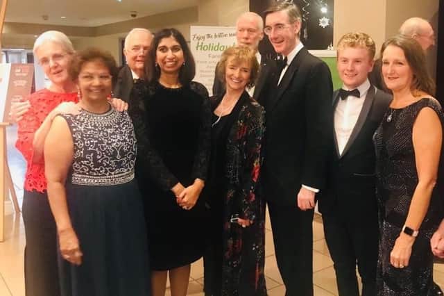 Fareham MP Suella Braverman met with fellow Conservative MP Jacob Rees-Mogg on Thursday night. Picture: Supplied