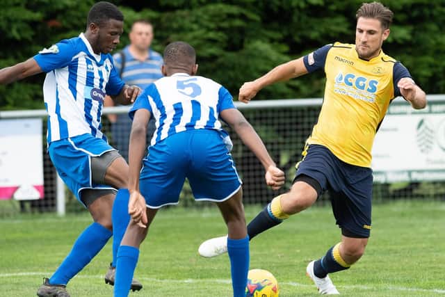Joe Briggs netted for Moneyfields. Picture: Keith Woodland