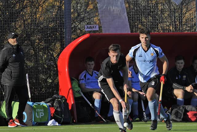 George Davey gets the ball moving for Fareham against Cardiff & Met. Picture Ian Hargreaves  (181118-1_hockey)