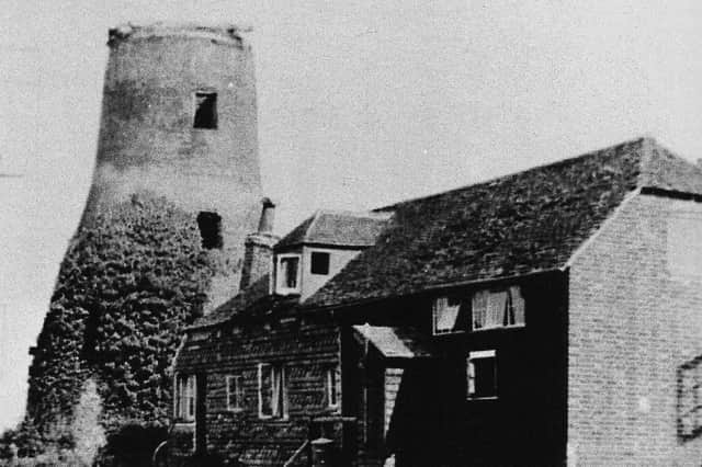 Langstone windmill and cottage in the early 1900s.