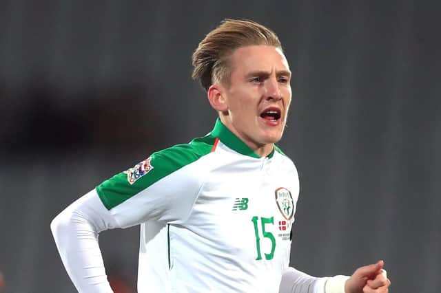 Ronan Curtis made his competitive debut for the Republic of Ireland in Monday night's Nations League clash in Denmark