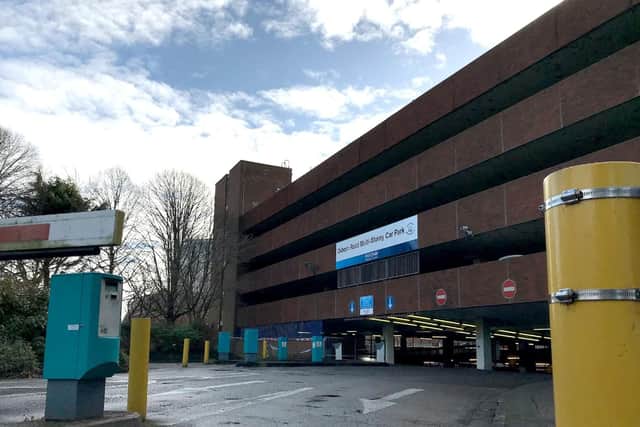 The multi-storey car park in Osborn Road, Fareham, where emergency services were called amid 'concerns for a person's welfare'
