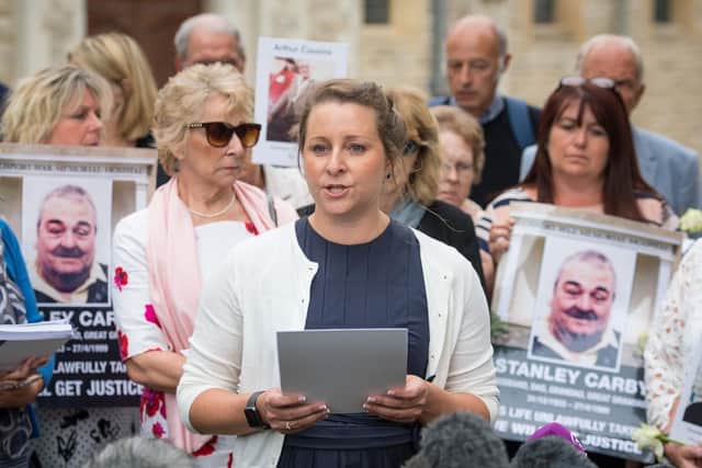 Bridget Reeves at Portsmouth Cathedral after the Gosport War Memorial Hospital report was revealed in June