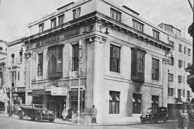 Charles P Browns Corner House Restaurant in 1922 when it opened. Just look at the swish cars and the well-dressed women outsidethe Wiltshire Lamb pub on the opposite corner.Picture: Tony Davis Collection.